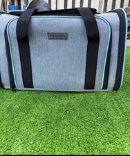TDHIKE Gray Fabric Cat Carrier Bag, Soft-Sided Pet Travel Carrier