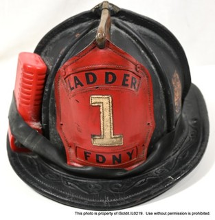 VINTAGE CAIRNS & BROTHERS FIREMAN Firefighter HELMET Model FDNY Ladder 1 Light