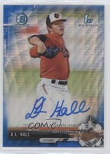 2017 Bowman Draft Chrome Pick Blue Wave Refractor /150 DL Hall #CDA-DH Auto 1u4