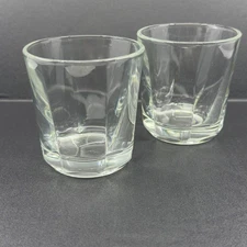 Anchor Hocking 3 3/8" Sure Guard Clarisse Clear Rocks Old Fashioned Glasses (X2)