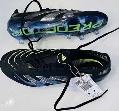 adidas Predator Elite FG Men's Soccer Cleats Black Yellow Blue Hybridto - Size 8