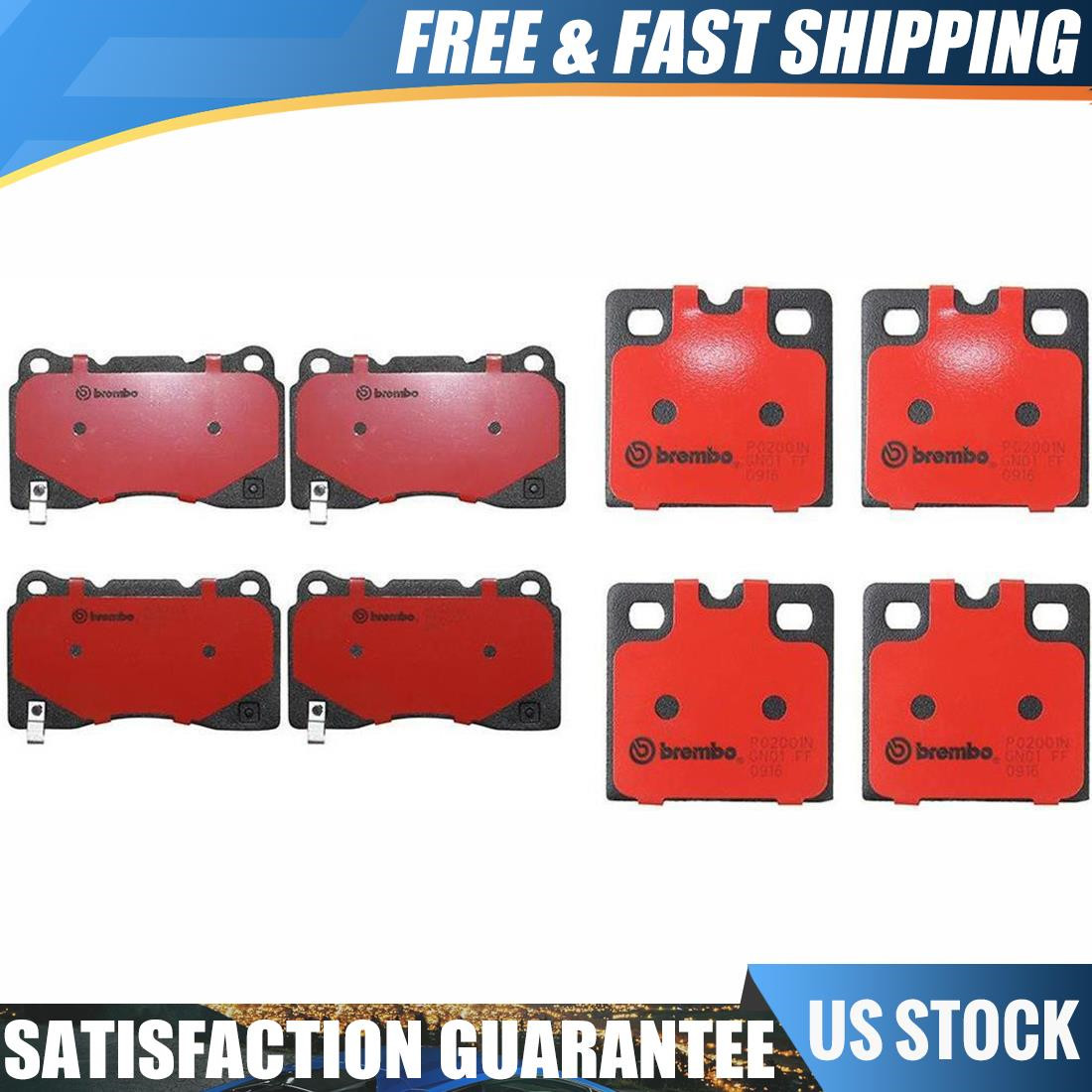 Brembo 8 Front Rear Disc Brake Pad Set Fits 2005-2006 Ford GT