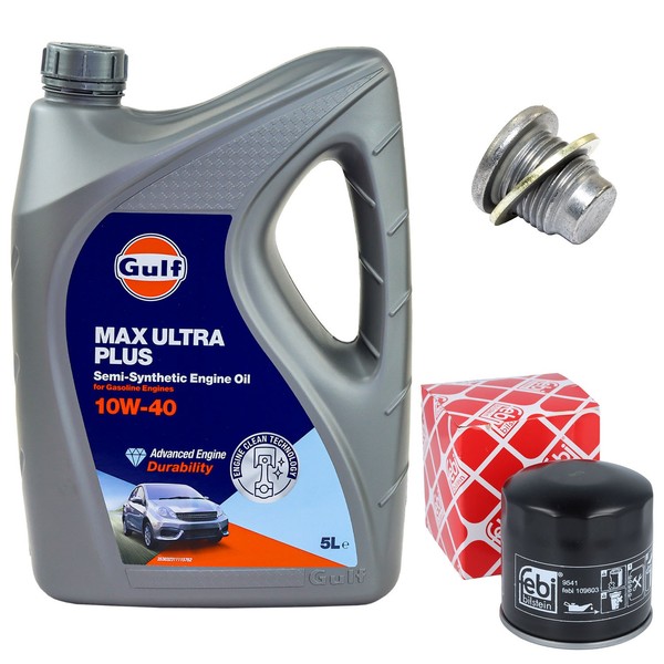MotoröL Filter Set 10W-40 5 Liter + ÖLablassschraube FüR Dacia Duster 1.5 Dci HS-image