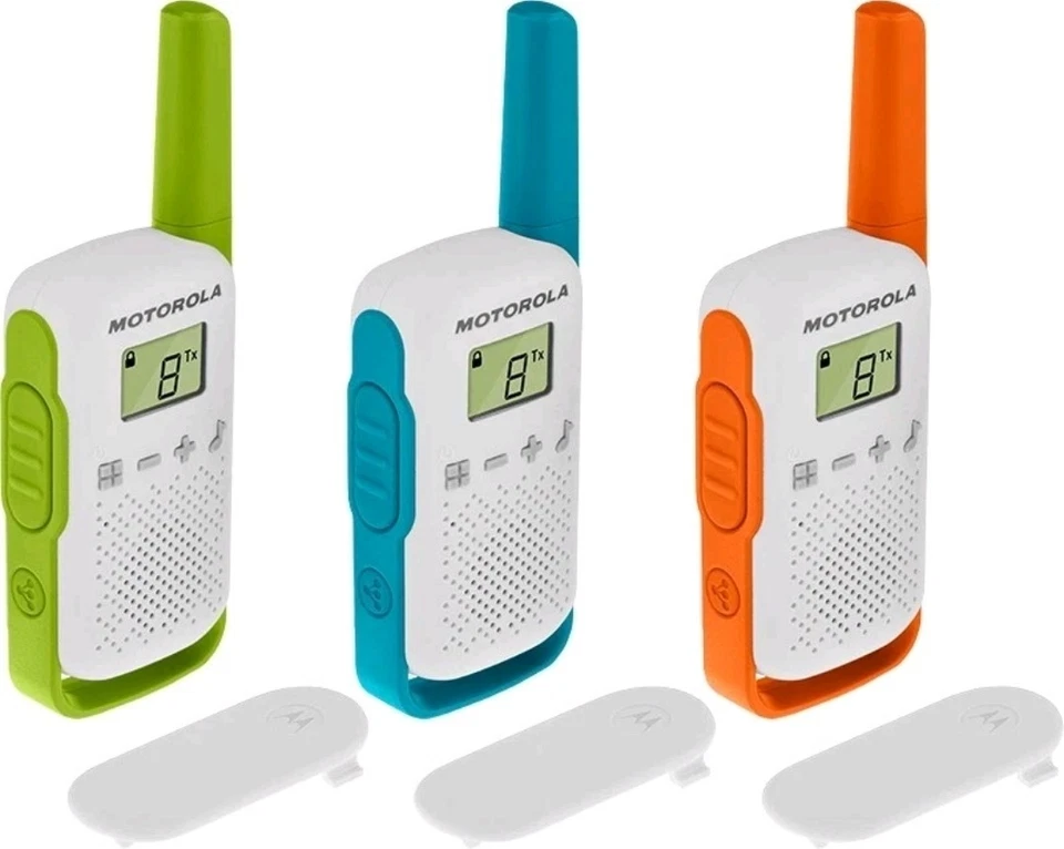 Motorola T42 Triple Walkie Talkie Funkgeräte-Set mit 3 Einheiten