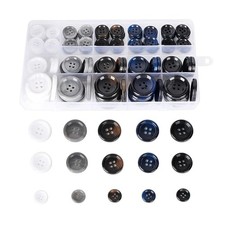 110Pcs Mixed Sewing Buttons, 4-Hole Craft Round Style H