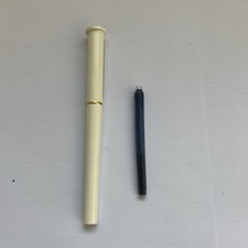 Pierre Cardin Vintage White Fountain Pen + Ink Cartridge France