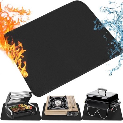 TOHONFOO 15'' x 18'' Grill Mat Fireproof for Outdoor Grill Protecting Prep Barb...