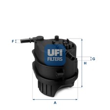 Image of UFI 24.343.00 Fuel filter for CITROËN,FORD,MAZDA,PEUGEOT,RENAULT,TOYOTA