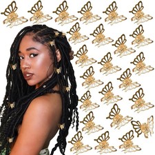 30 Pcs Hair Clips Gold Butterfly Mini Claw Hollow Small gold
