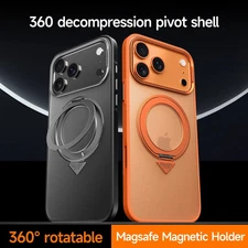 Sulada Matte Translucent Magnetic Case Fr iPhone17 Pro Max 360 Ring Holder Cover
