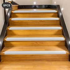 Grey 5-pack Aluminum Stair Edge Protectors 35.4" Long, Anti-slip Tread Strips