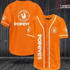 Popeyes Orange Baseball Jersey zw2 10