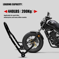 Motorcycle 440lbs Front Rear Combo Stand Lift, Front Wheel Dual-Fork Stand