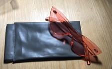 Pink Frame Cat Eye design sunglasses UV 400 New With Blue Leather Case . New
