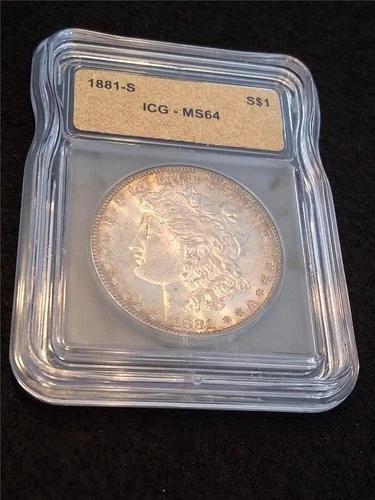 1881-S MORGAN S$1 SILVER DOLLAR    ICG MS 64                            #MF-0765