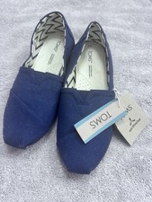 TOMS Womens Alpargata Recycled Cotton Canvas Loafer Flat, Navy , 7 US A-02 Bin.