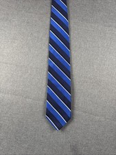 Brooks Brothers Tie Blue Striped Pattern XL 100 Silk