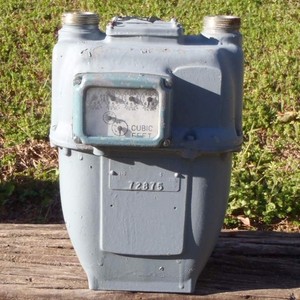 Vintage 1950's Pre Owned Cast Aluminum Natural GAS METER Steampunk Decor 72875