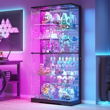 10-Tier Glass Display Cabinet with RGB LED Lights  App Control for Collectables