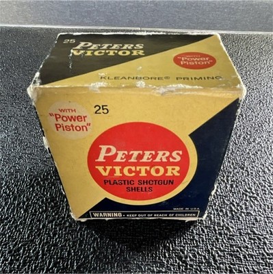 Peters Victor 20 Gauge Vintage Ammo Box for Plastic Shotgun Shells 25 Count