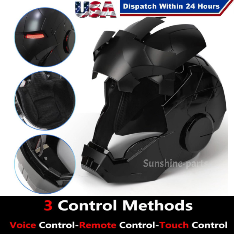 2026 Iron Man MK5 1:1 Helmet Wearable Voice-control Mask Cosplay Full Black