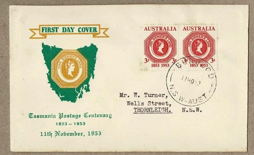 Australia 1953 SCP Tasmania Postage Stamp FDC Cover