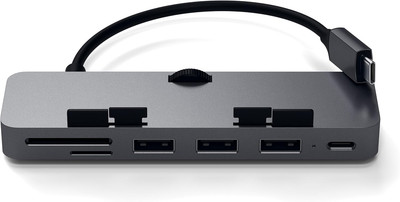Aluminum Type-C Clamp Hub Pro with USB-C Data Port, USB-A 3.0 Data, Mic