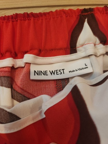 Gonna rossa con cravatta corta floreale Nine West taglia grande - Foto 4 di 8