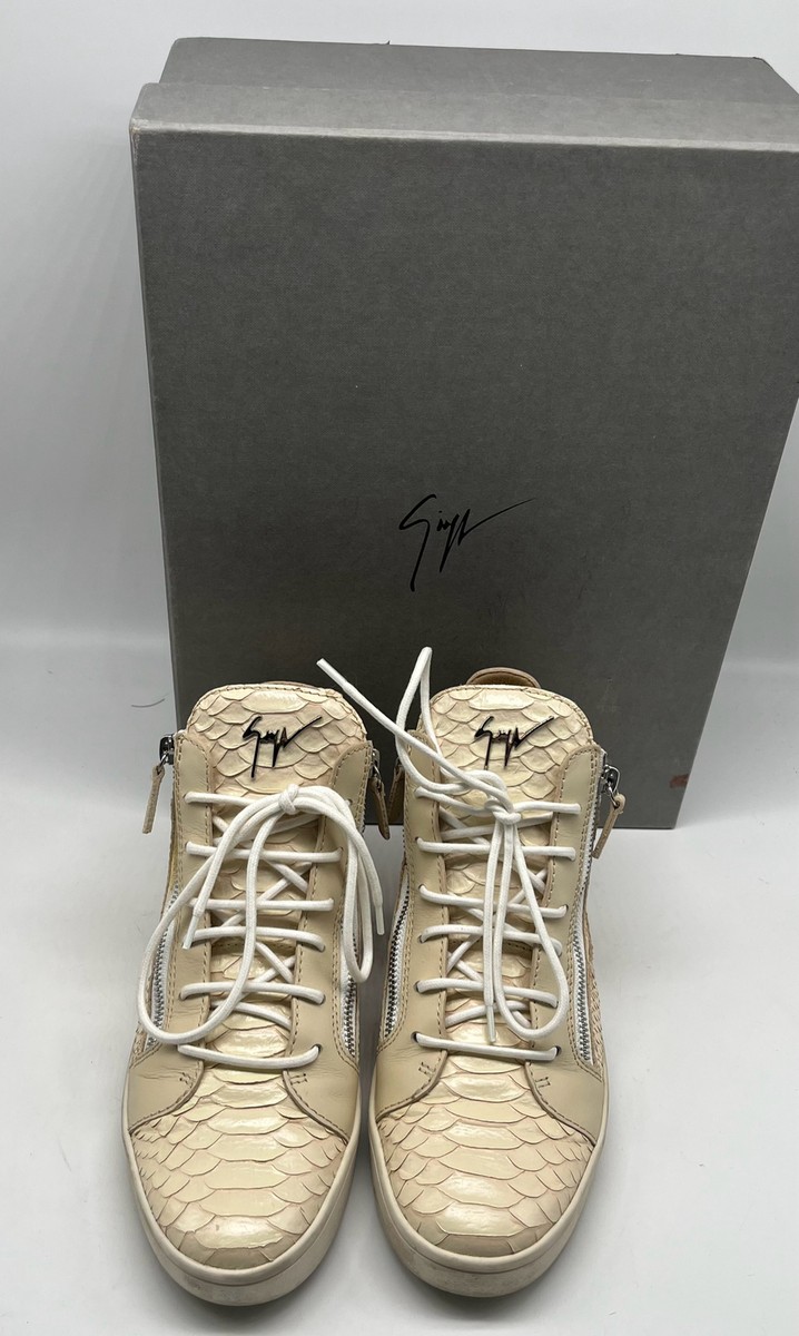 Giuseppe Zanotti Design Off-White Reptile Embossed High-Top