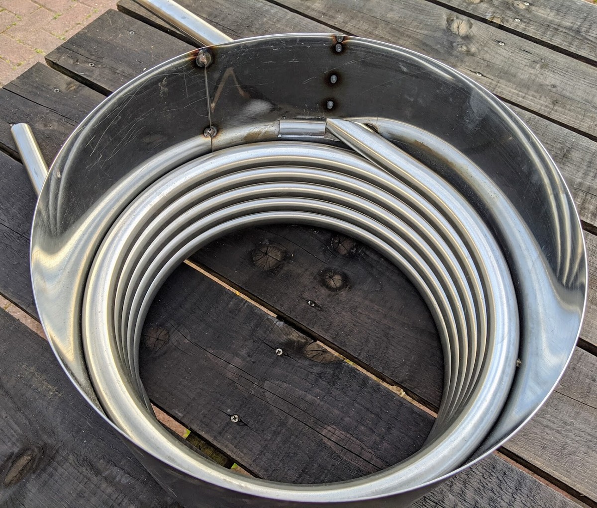 Water heater coil with fireguard - hot tub - outdoor pool - stainless steel  | eBay