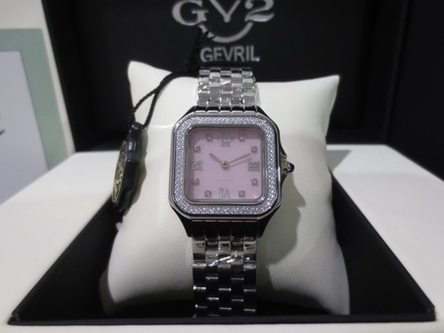 GV2 by Gevril Women's 121102B Milan Rose Dial Swiss Made Quartz Diamond Watch - Picture 3 of 11