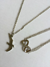VTG Sterling Silver Infinity Symbol Bracelet And Seagull Pendant Necklace 16"L