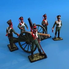 MI-616 - 1812 Russian Artillery Cannon and Crew - Russian Made - 54mm with Box