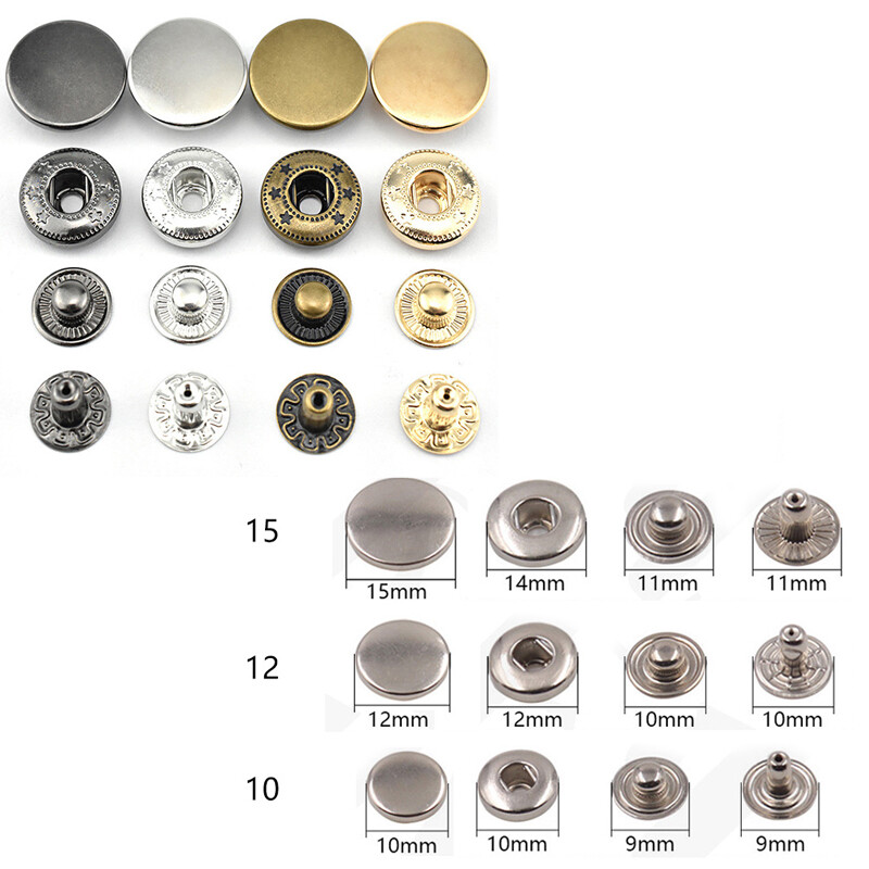Metal Press Stud Snap Button Popper Fastener for Leather Clothes Jacket Repair Metal Press Stud Snap Button Popper Fastener for Leather Clothes Jacket Repair