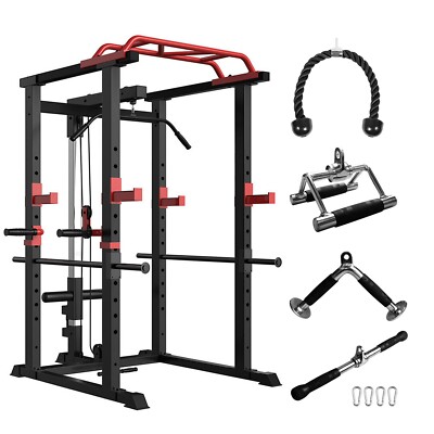 Power Cage Squat Rack Stands Gym Equipment 1000-Pound