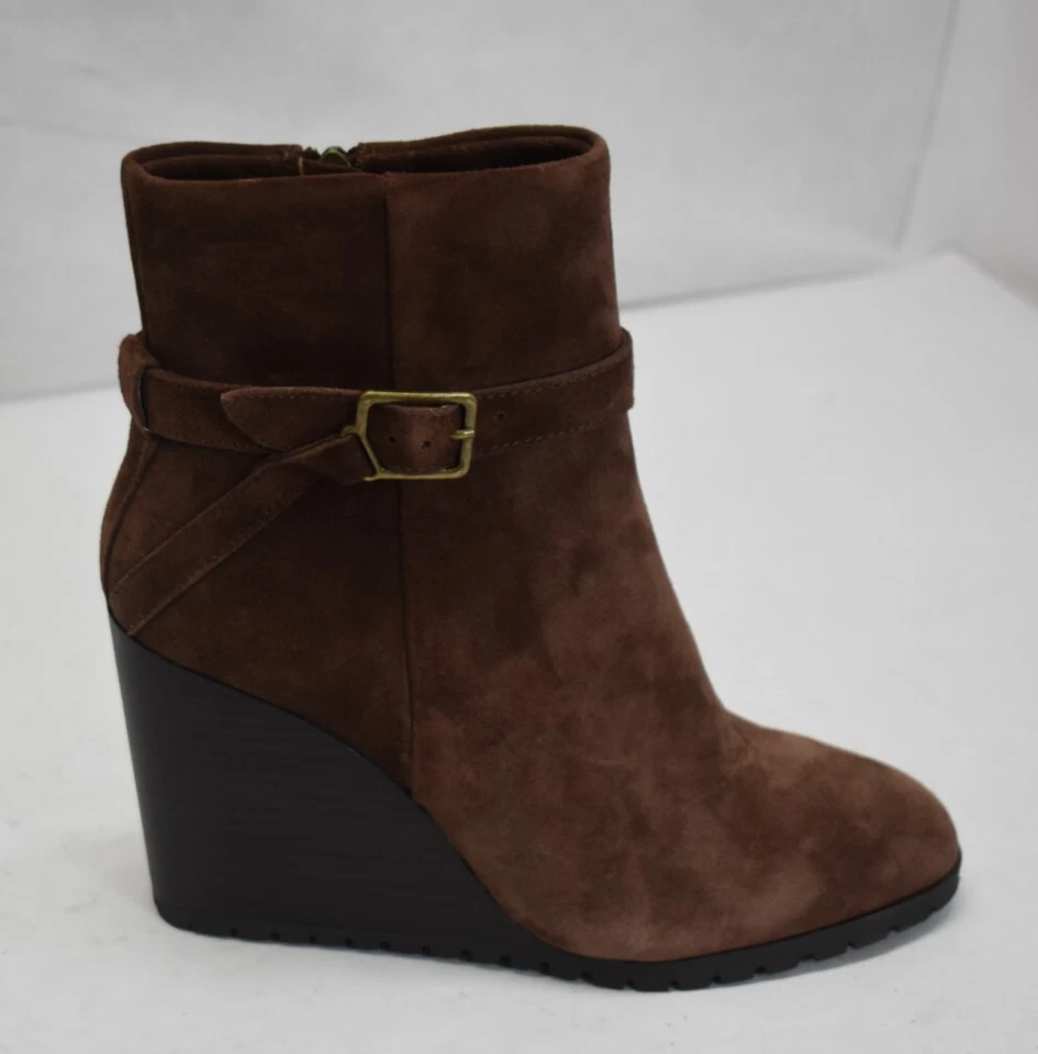 Великолепный Паскаль темно коричневый стороны молнии 4» на танкетке кожаный ботинок женщин размер 8,5 - Изображение 3 из 4