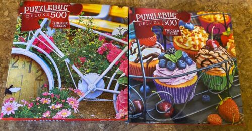 2 Puzzlebug Deluxe 500 Piece Puzzle - Time to go and Grow- Flowers 20 in X 12 in - Picture 1 of 3