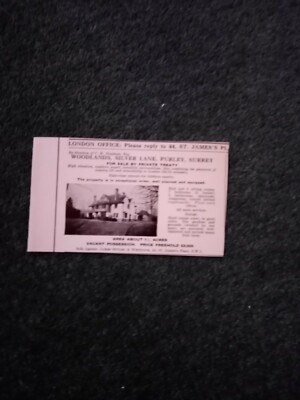 Gs2  Ephemera 1950 house advert woodlands silver Lane Purley 