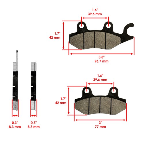Caltric Front Brake Pads for Can-Am Commander 1000 2011-2017 - Picture 2 of 7