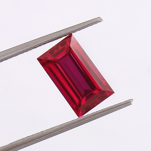 AAA 11x8 MM Natural Mozambique Pigeon Blood Red Ruby Loose Baguette Cut Gemstone - Picture 4 of 6