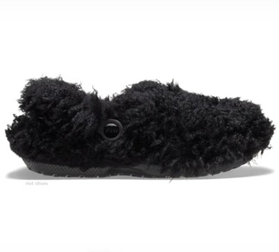 Crocs Classic Shaggy Fur Lined Clog Black 210911 Expeditedship
