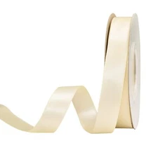 Ivory Double Face Satin Ribbon 5/8 Inch 25 Yards Ivory Silk Ribbon for Gift P...