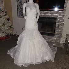 LOVELY LA DRESS L formal long wedding sequins dress 416W IVORY