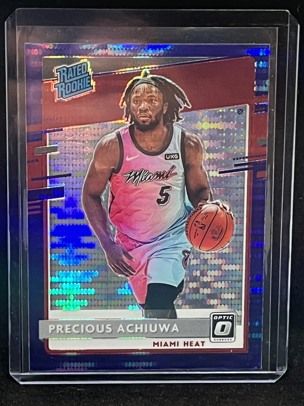 2020-21 Donruss OPTIC PRECIOUS ACHIUWA Rated Rookie Purple Pulsar Prizm RC #170