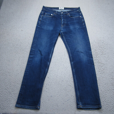 Acne Studios Town Raw Straight Jeans Mens 30 Blue Dark Wash Denim