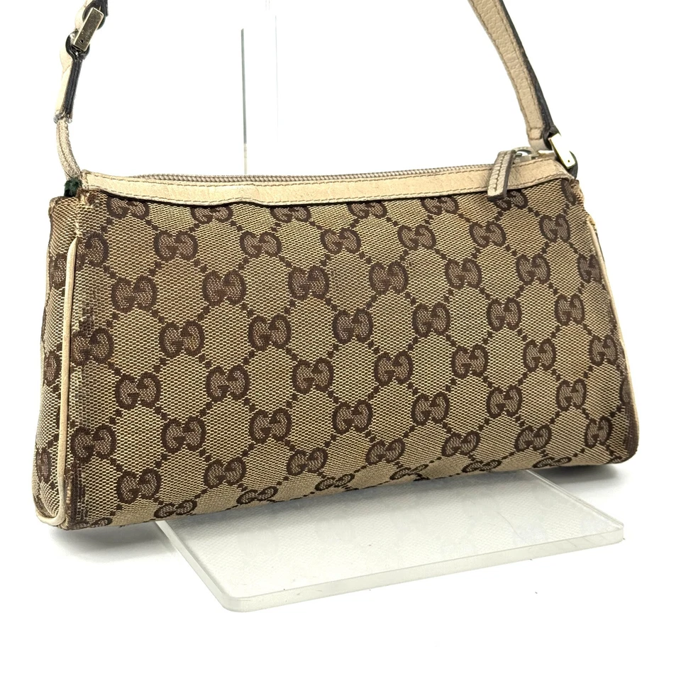 GUCCI Accesorio Bolsa Bolso de Mano GG Lona 145750 Auténtico Foto 3 de 4