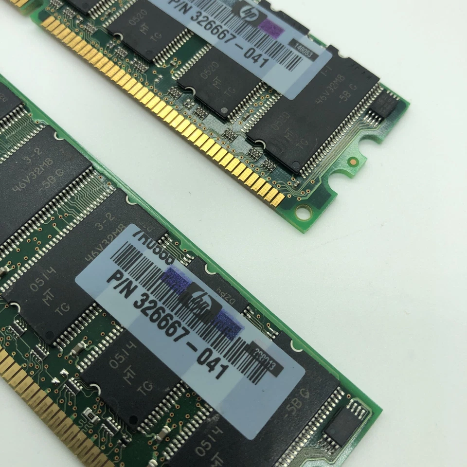 512MB Total HP 2x 256MB Memory #326667-041 PC3200 DDR 400 SDRAM CL3 Matched Pair - Image 2 of 4