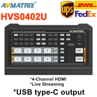 AVMATRIX HVS0402U Micro 4-CHANNEL HDMI &Type-C Live Streaming Video Switcher 