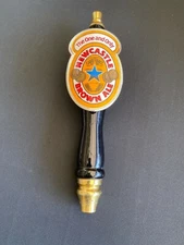 New Castle Beer tap handle used  black and gold 