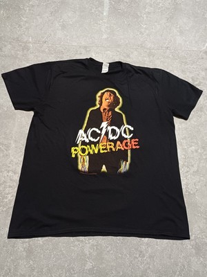 T-Shirt Gildan AC DC 2 XL schwarz Baumwolle kurzärmelig Grafikdruck ACDC Rockmusik